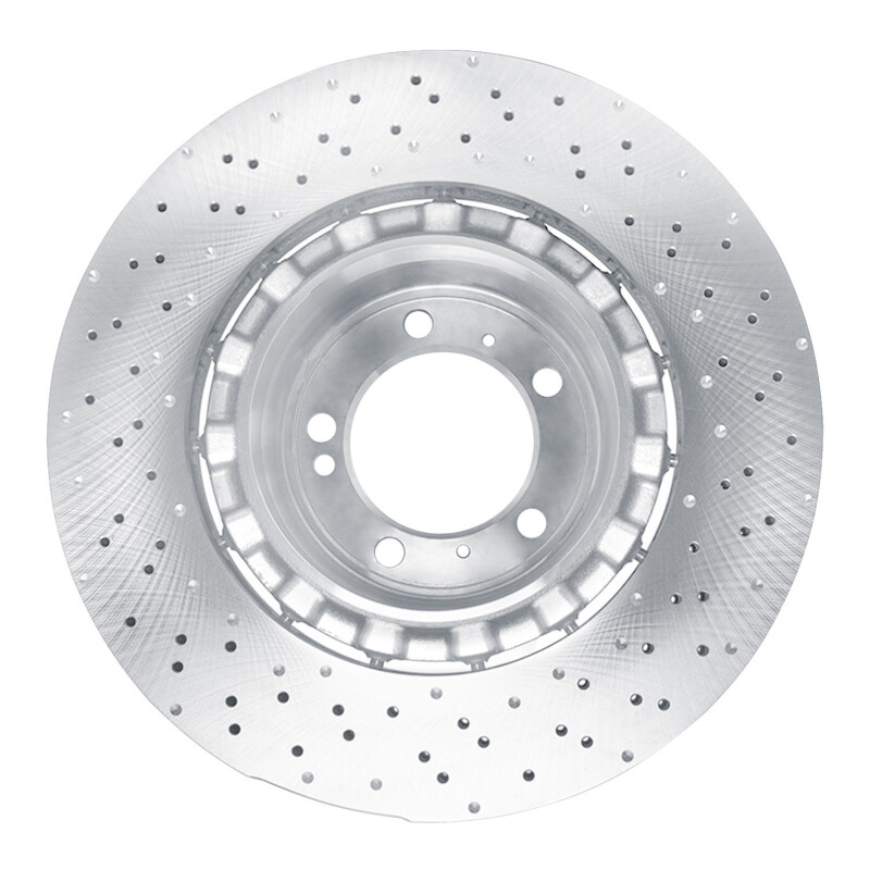 Porsche 911 Brake Rotor (1) - Rear - R1 Concepts - Drilled Carbon Alloy GeoMET - `15-`17